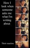 How I look when someone asks me what I\'m writing about (Cumberbatch)
Their reaction (Freeman)
(Sherlock Holmes BBC)